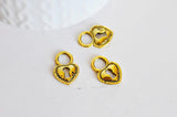 EP RUPTURE Pendentif coeur laiton doré , pendentif sans nickel,creation bijoux,coeur doré, pendentif laiton doré,17mm,x 5-G949