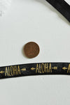 EP Ruban élastique noir or ALOHA EFJF 16mm,1 mètre-G1282