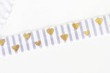 EP Ruban élastique rayé gris coeur or EFJF, fabrication bijoux, bracelet EVJF,ruban mariage,fourniture créative,scrapbooking,16mm,1 mètre-G1582