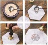 EP Sceau en metal coquillage cire à cacheter,fourniture pour création de sceaux personnalisés pour invitation de mariage DIY,25mm x1 G4951