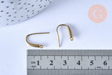 Support crochet hameçon boucle laiton brut 19mm, x6 (G6582)