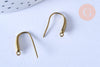 Support crochet hameçon boucle laiton brut 19mm, x6 (G6582)