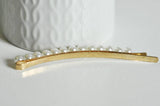 EP Support de barrette imitation perle eau douce fer doré 85mm, x1 (G2103)