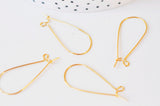 EP-Support de boucles fil doré 16k,montage bijoux DIY, oreilles percées, création bijoux, boucles dorées,x 2, 34.5mm G5032