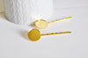 EP Supports de barrette métal doré support cabochon 18mm,x 5 -G361