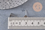 clous-puces oreille platine triangle 8x7mm, x10 (G1796)
