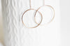 EP collier cercles entrelacé acier inoxydable or rose,collier sans nickel,collier minimaliste, cadeau St valentin 2mm,45cm-G0632
