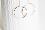 EP collier cercles entrelacé acier inoxydable or rose,collier sans nickel,collier minimaliste, cadeau St valentin 2mm,45cm-G0632