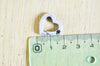 EP-fermoir à clapet coeur laiton argenté et strass 18mm, x1 (G3092)