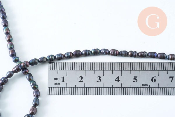 EP perle naturelle noire 4.5-7mm eau douce, le fil de 70 perles G6177