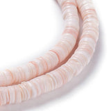 EP-perles coquillage rose naturel heishi 5-6mm, le fil de 500 perles G3848