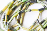 EP perles tube jade Australien vert1 3mm, x1 fil de 28 perles (G4016)