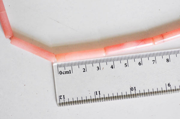 EP perles tube jade rose Naturel 36mm, x1 fil G2756