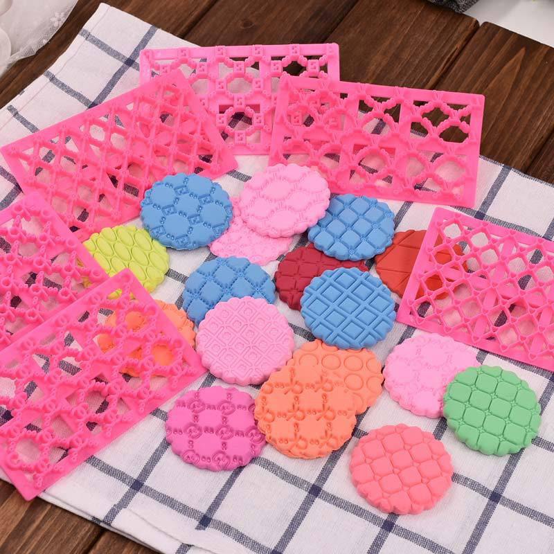 EP tampon biscuit silicone rose carreaux, Moule patisserie, silicone décorer des gateaux ou décor pour pâte polymère,12.3cm,x1 G5104