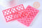EP tampon biscuit silicone rose losanges fleurs, Moule patisserie silicone pour décor gateaux ou décor pour pâte polymère,12.2cm, x1 G5102