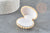 Ecrin bijou coquillage Velours jaune moutarde 3.5x3.8cm, x1 (G5097)
