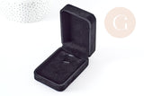 Ecrin bijoux velour Noir rectangle 100mm, x1 (G3837)