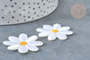 Ecusson brodé Marguerite blanche thermocollant 33mm, x2 (G7787)