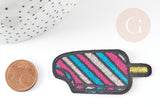 Ecusson brodé à repasser glace à l'eau customisation vêtement, écusson thermocollant,patch écusson brodé,64.5mm,x2 G3419