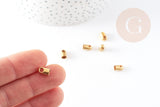 Embouts chaine-cordon laiton brut 5mm, x50 (9gr) (G2168)