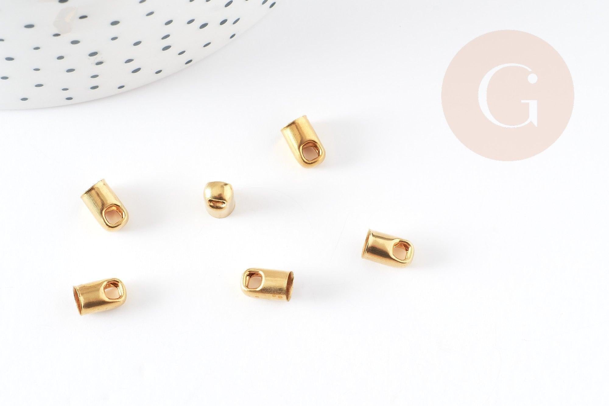 Embouts chaine-cordon laiton brut 5mm, x50 (9gr) (G2168)