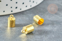 Embouts corde laiton doré à coller 9.5x6mm, x10 (G8363)