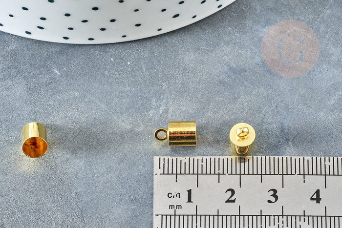 Embouts corde laiton doré à coller 9.5x6mm, x10 (G8363)