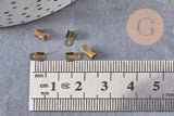 Embouts corde métal bronze à pincer 6mm, x100 (G2164)
