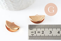 Embouts corde métal doré à pincer demi-cercle doré 12.5x20mm, x10 (G3895)