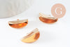 Embouts corde métal doré à pincer demi-cercle doré 12.5x20mm, x10 (G3895)