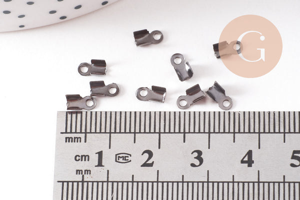 Embouts corde noirs metalgun à pincer 6mm, x100 (G2165)