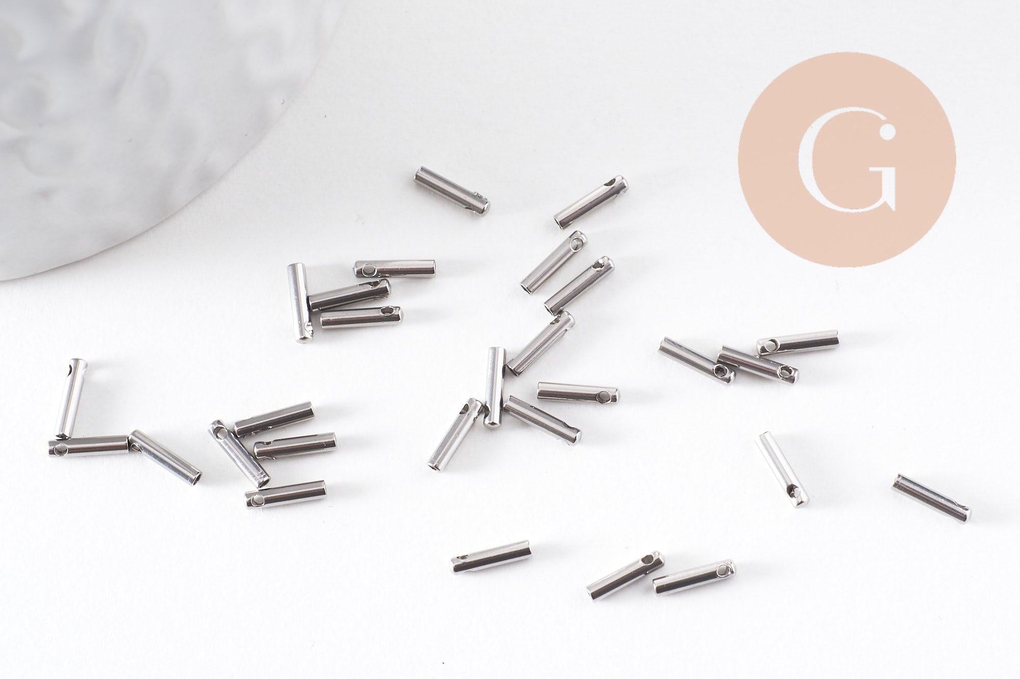 Embouts cordon et chaine acier 304 platine 7x1.6mm, x10 (G4048)