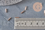 Embouts de cordon cylindriques en acier inoxydable or rose 7x1,6mm pour finitions de bijoux DIY.