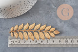 Estampe feuille laurier laiton brut 90mm, x1 (G10165)