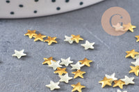 Etoile à coller zamac doré,fournitures à coller pour décorer pierres et bijoux,4mm, x10 G5324