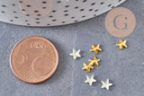 Etoile à coller zamac doré,fournitures à coller pour décorer pierres et bijoux,4mm, x10 G5324