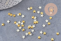 Etoile à coller zamac doré,fournitures à coller pour décorer pierres et bijoux,4mm, x10 G5324