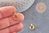 Fermoir à clipser anneau laiton doré 18k zircons 14mm, x1 (G5607)