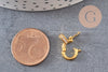 Fermoir à clipser anneau laiton doré 18k zircons 14mm, x1 (G5607)