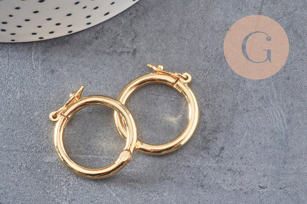 Fermoir à clipser anneau laiton doré 26mm, x1 (G5646)