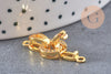 Fermoir à clipser anneaux laiton doré 18k strass 25.5mm, x1 (G2996)