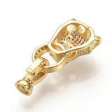 Fermoir à clipser léopard laiton doré et strass 31mm, x1 (G4066)