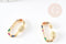 Fermoir à vis laiton doré 18k strass coloré 23.5mm, x1 (G3008)