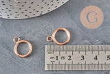 Fermoir boucle OT acier 304 inoxydable IP or rose 19mm, x1 (G11351)-Fermoirs-Gingerlily Perles