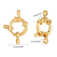Fermoir marin acier 304 inoxydable doré 24k /12.5mm, x2 (G0800)