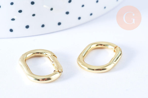 Fermoir mousqueton à clapet en laiton doré 18K 19.5mm, x1 (G7252)