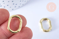 Fermoir mousqueton à clapet en laiton doré 18K 19.5mm, x1 (G7252)