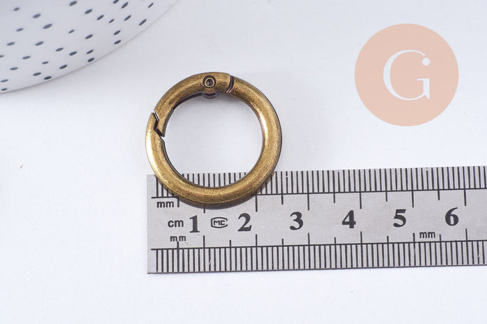 Fermoir mousqueton clapet XXL rond zamac doré, platine, métalgun ou or rose 27.5mm, x1 (G10700)