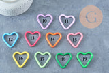 Fermoir mousqueton coeur en aluminium coloré 43mm, x1 (G8144)