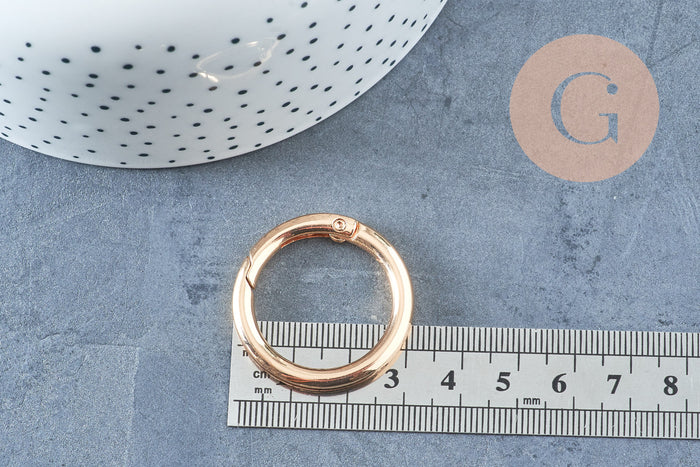Fermoir mousqueton rond clapet XXL rond zamac doré 32.5mm, x1 (G9904)